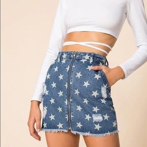 superdown star print skirt